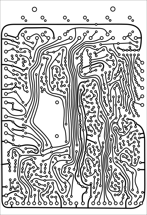 SBC-051, solder side. Oscillator board.