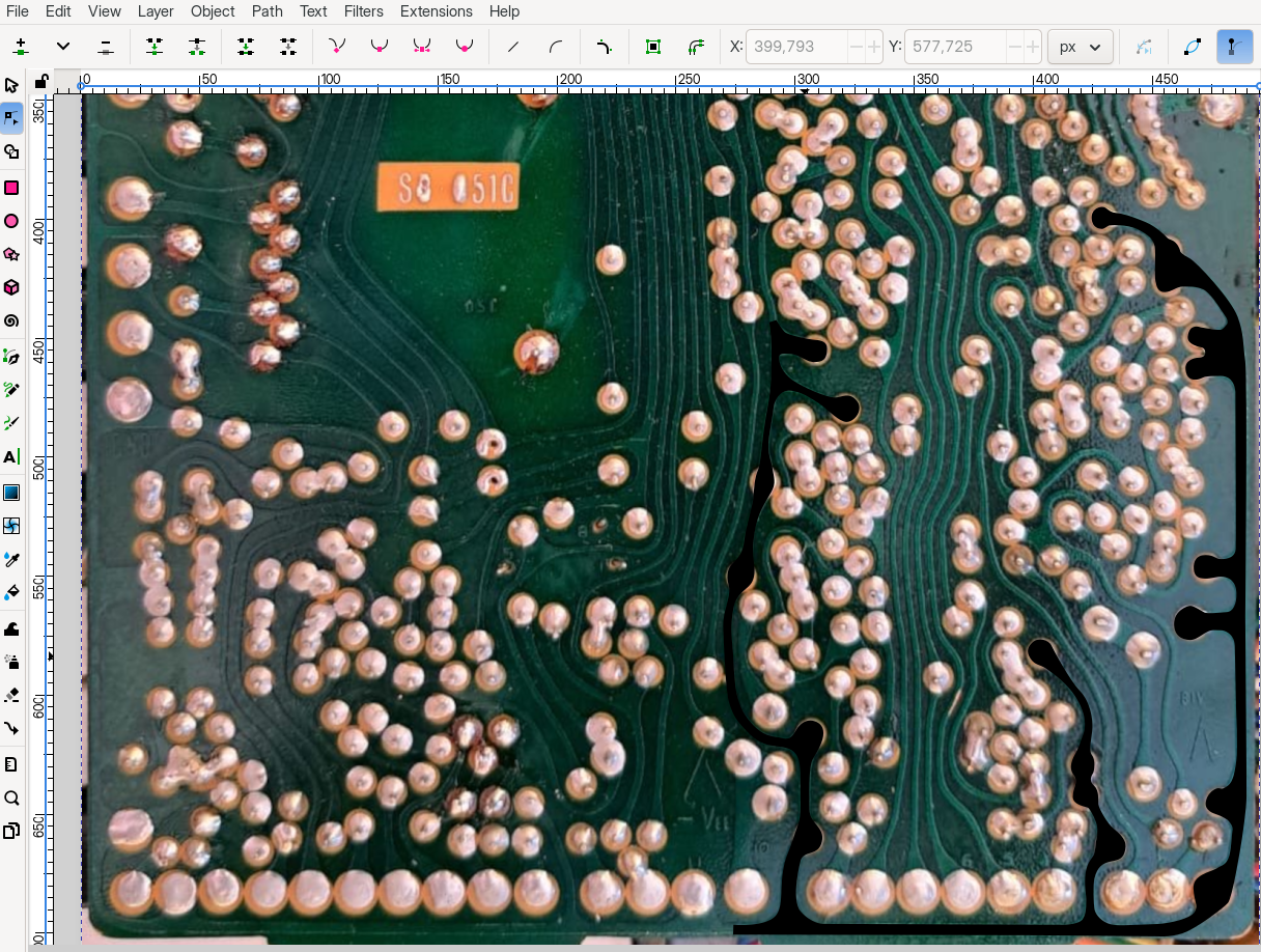 Retracing the board in Inkscape